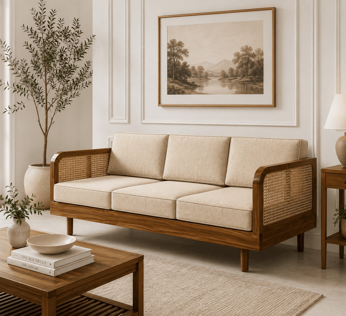 3- Seater Wooden Sofa