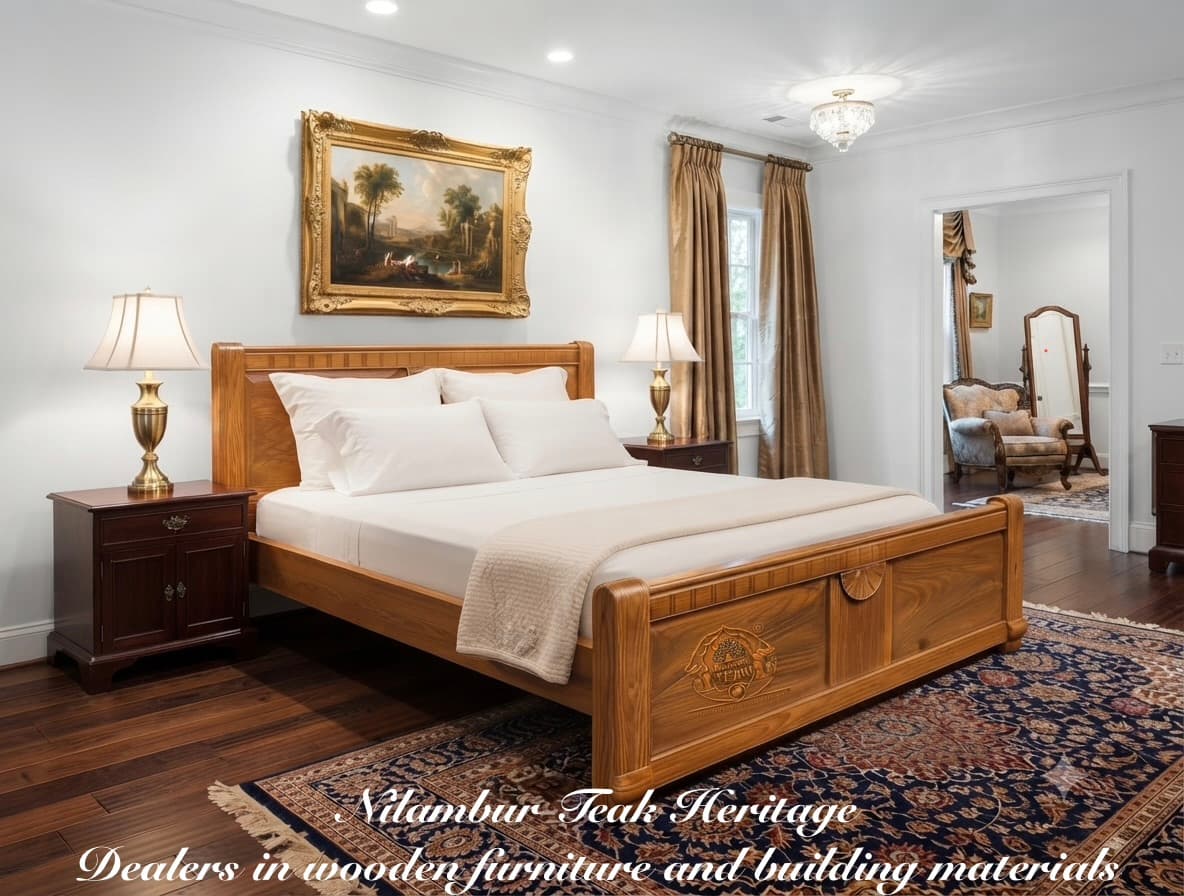 Heritage Carved Panel Solid Wood Cot