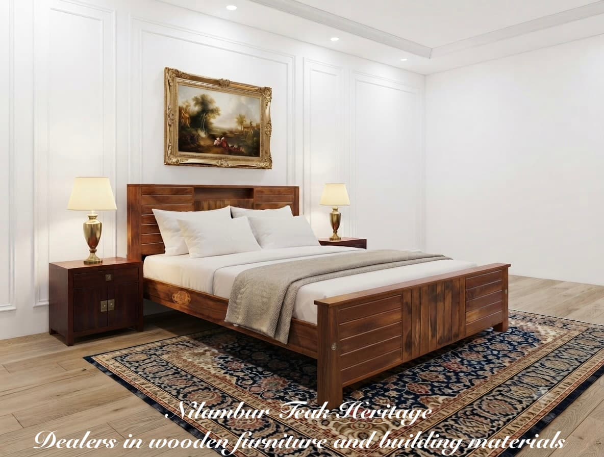 Horizon Solid Wood Cot with Horizontal Slatted Headboard and Footboard