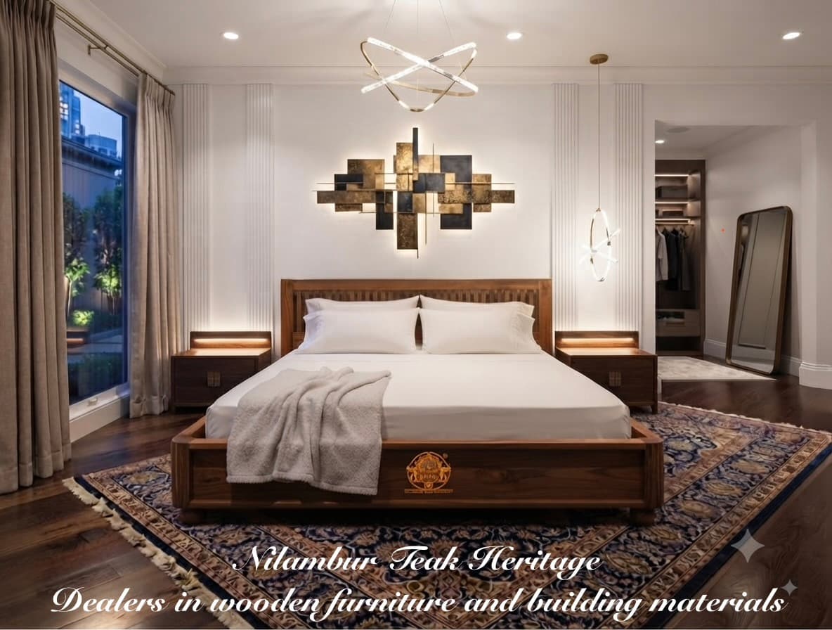 Vanguard Solid Wood Cot with Vertical Slatted Headboard