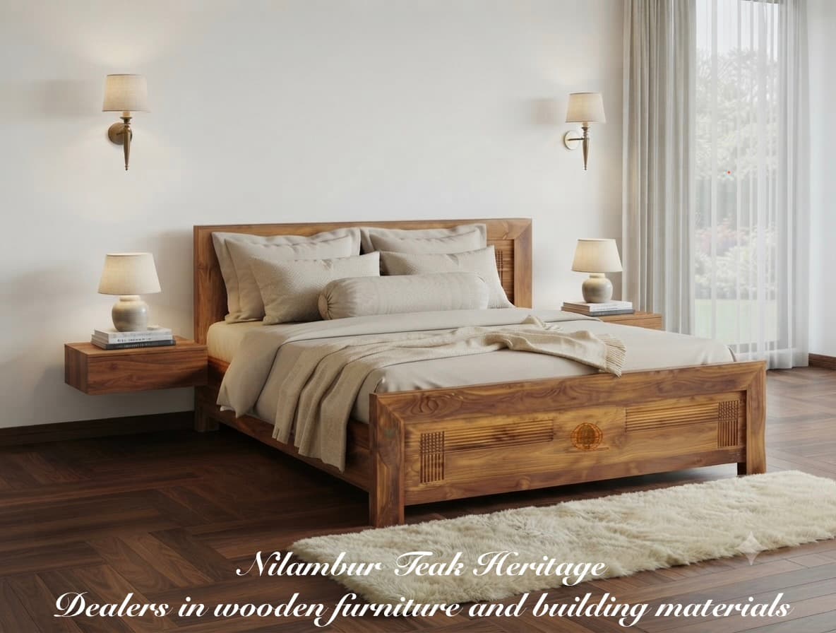 Modern Minimalist Solid Wood Cot with Fluted Panel Footboard