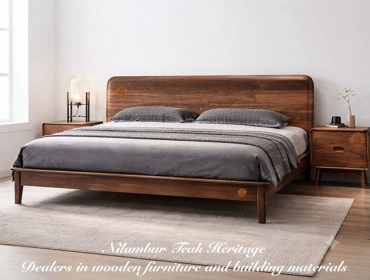 Curved Edge Solid Wood Platform Cot