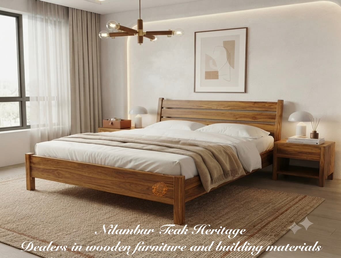 Horizontal Slatted Solid Wood Platform Cot