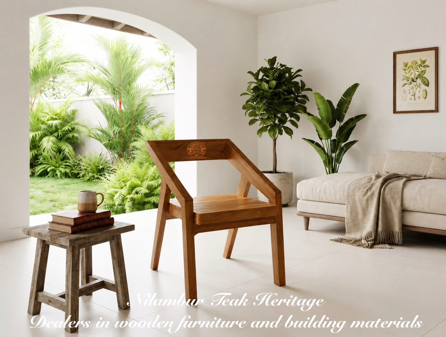 Modern Architectural Solid Wood Accent Chair