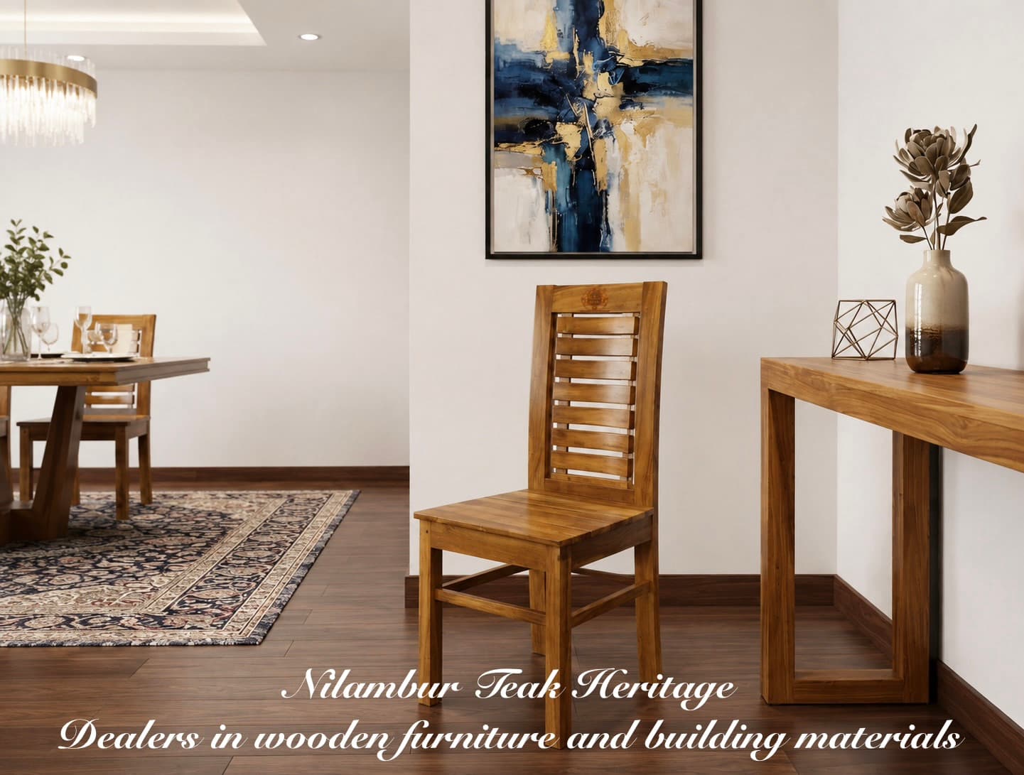 High-Back Solid Wood Dining Chair