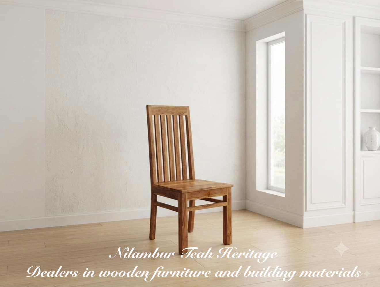 Vertical Slatted High-Back Dining Chair