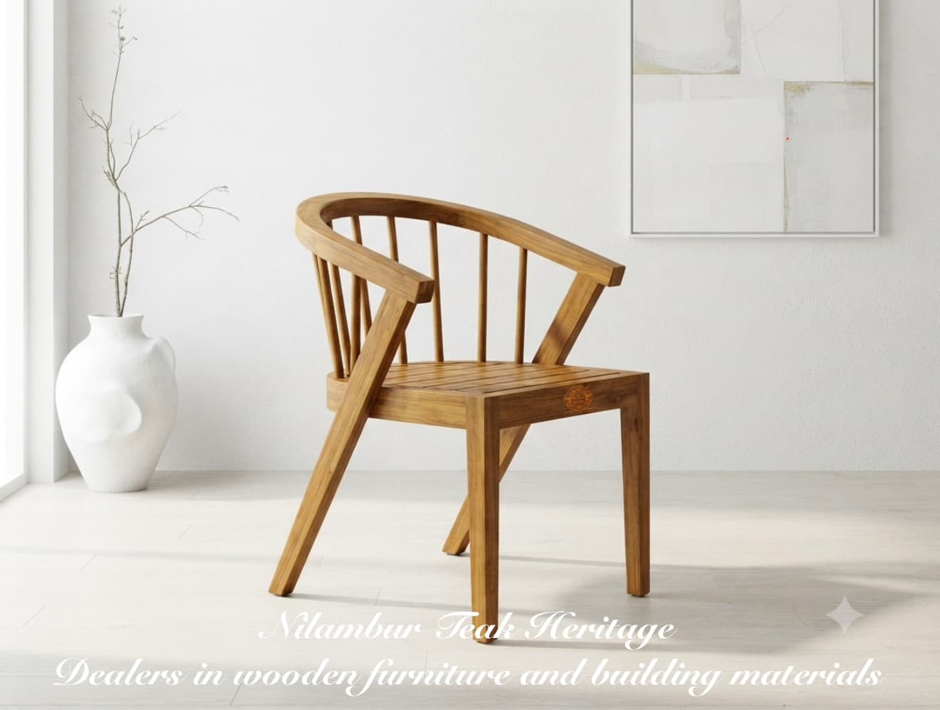 Curved-Arm Spindle Bedroom Accent Chair, MPN-CHP04