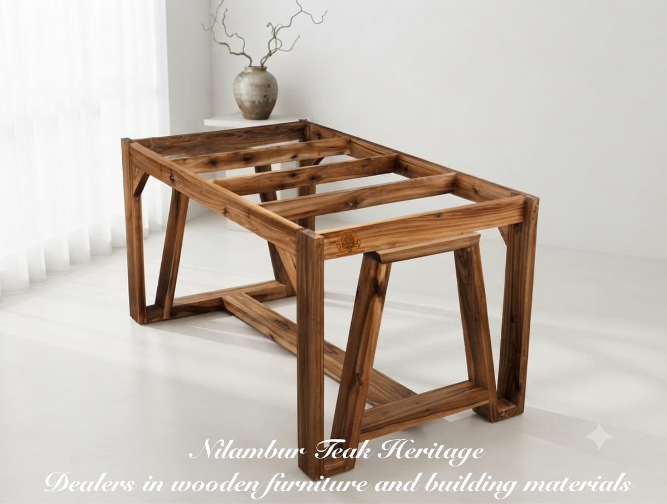 Architectural Framework Solid Wood Dining Table Base
