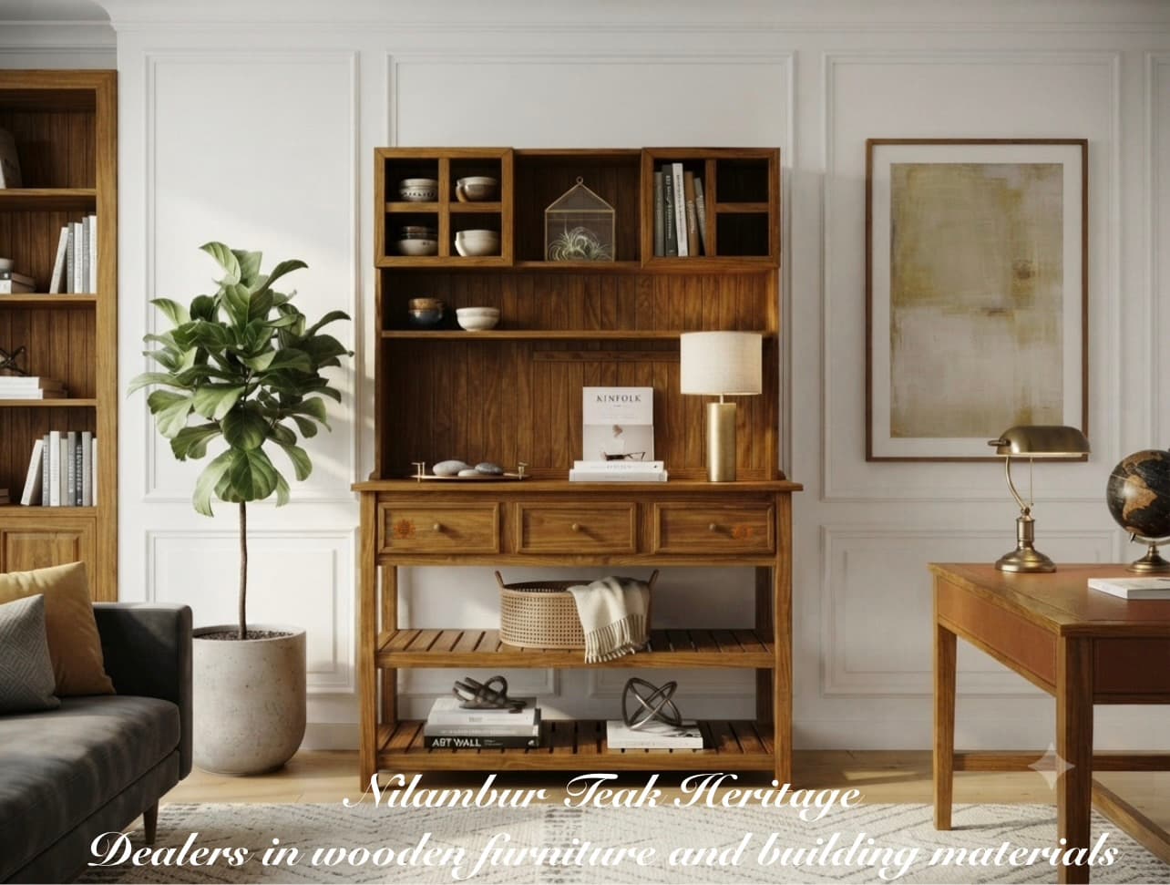 Multi-Tier Hutch & Slatted-Shelf Bookshelf