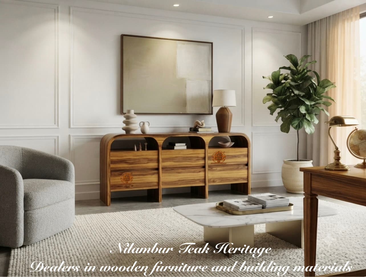 Waterfall-Arch Low Bookshelf & Credenza