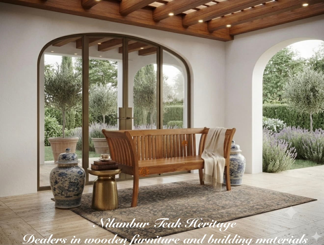 Regal Roll-Back Solid Teak Sit-Out Bench