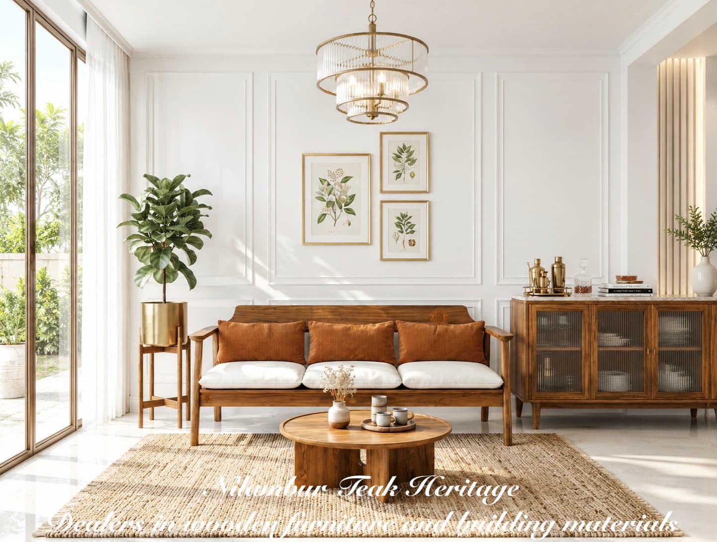 Solstice Sunset-Accent Upholstered Teak Sit-Out Bench
